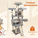 65 Inch Tall Multi-level Cat Tree with 3 Upholstered Perch and 2 Cat Condos by LJGDeals