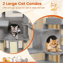 65 Inch Tall Multi-level Cat Tree with 3 Upholstered Perch and 2 Cat Condos by LJGDeals