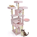 65 Inch Tall Multi-level Cat Tree with 3 Upholstered Perch and 2 Cat Condos by LJGDeals