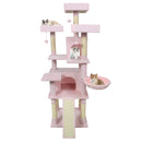 65 Inch Tall Multi-level Cat Tree with 3 Upholstered Perch and 2 Cat Condos by LJGDeals