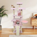 65 Inch Tall Multi-level Cat Tree with 3 Upholstered Perch and 2 Cat Condos by LJGDeals