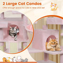 65 Inch Tall Multi-level Cat Tree with 3 Upholstered Perch and 2 Cat Condos by DirectDeals