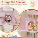 65 Inch Tall Multi-level Cat Tree with 3 Upholstered Perch and 2 Cat Condos by LJGDeals