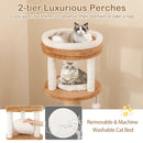 65 Inches Tall Cat Tree with Self-groomer and Removable Cat Bed-Coffee by LJGDeals