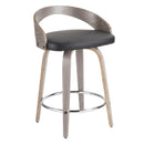 Grotto - Contemporary Fixed Height Counter Stool & Swivel With Round Footrest (Set of 2) by HouseOfZazla