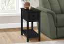 Accent End Table, 2 Tier, Narrow, Lamp, Storage Drawer, Charming Design by HouseOfZazla