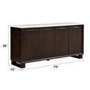 Edwyn - Server With Marble Top - Natural Marble Top & Espresso Finish by Unique Piece Furniture