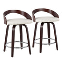Grotto - Contemporary Fixed Height Counter Stool & Swivel With Round Footrest (Set of 2) by HouseOfZazla