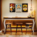 Console Table With Design, Extra Long Sofa Table For Living Entryway - Brown / White by HouseOfZazla