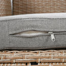 5-Piece Outdoor Patio Rattan Sofa Set, Sectional PE Wicker L-Shaped Garden Furniture Set with 2 Extendable Side Tables, Dining Table and Washable Covers for Backyard, Poolside, Indoor, Brown