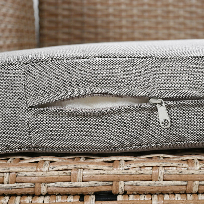 5-Piece Outdoor Patio Rattan Sofa Set, Sectional PE Wicker L-Shaped Garden Furniture Set with 2 Extendable Side Tables, Dining Table and Washable Covers for Backyard, Poolside, Indoor, Brown