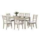 Ferris - 7 Piece Dining Set With Cross Back Chairs And Rectangular Table - Antique White