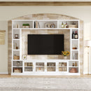 All-In-One Entertainment Center with Bookshelves & Tempered Glass Doors by HouseOfZazla