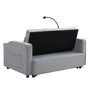 Modern Loveseat Futon Sofa With Pullout Bed, Adjustable Reclining Backrest, Toss Pillows by HouseOfZazla