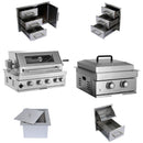 Built-In Outdoor Kitchen LPG Gas Grill 60000 Btu, Drop-In Ice Box With BBQ Tool Set - Silver by HouseOfZazla