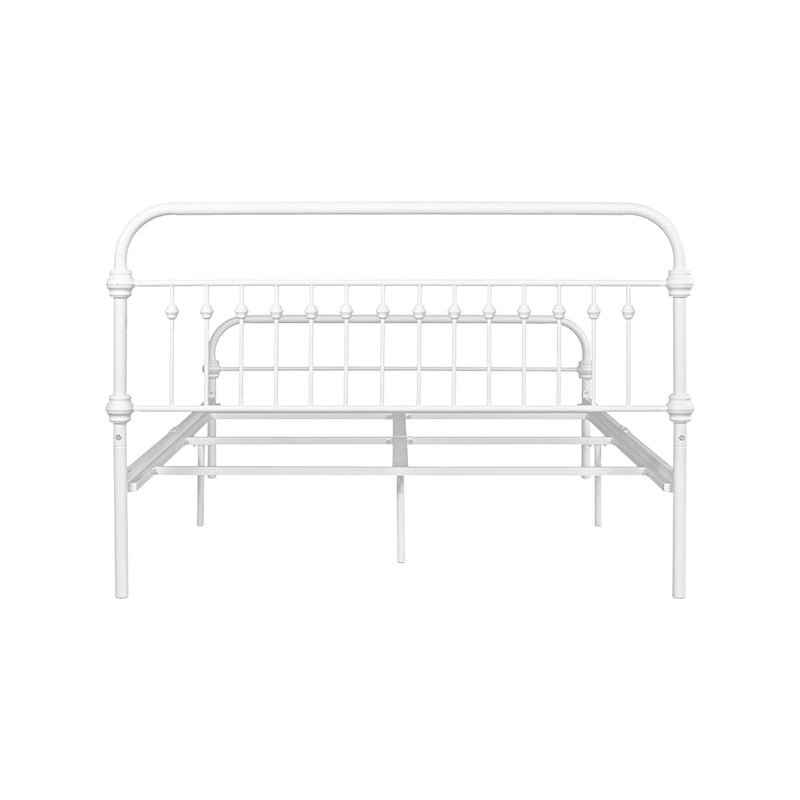 86.4" L X 59.6" W X 44" H Metal Bed Frame Queen Size Standerd Bed Frame - WHITE
