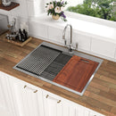 Topmount Stainless Steel Kitchen Sink With Workstation Ledge And Accessories by HouseOfZazla