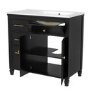 Modern Bathroom Vanity With Ceramic Sink, Freestanding by HouseOfZazla