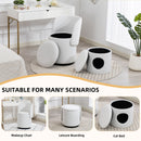 Barrel Chair With Built In Storage, 360° Swivel - Beige by HouseOfZazla
