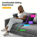 Deep Seat Convertible Sofa With Soft Pillows And Ottomans by HouseOfZazla