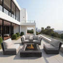 Patio Conversation Set & Cushions, Seats 4 - Gray Mix by Unique Piece Furniture