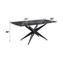 Klaus - Dining Table - Crystal Tempered Glass Top & Black Finish by Unique Piece Furniture