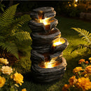 Outdoor Waterfall Fountain with Lights