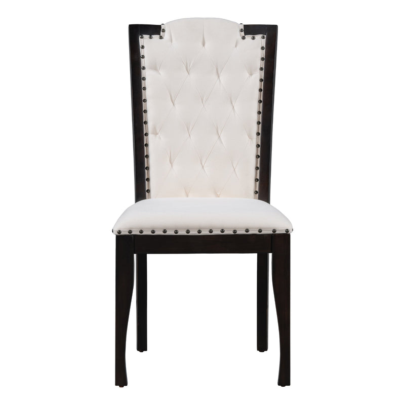 6-Piece Kitchen Dining Table Set, 62.7" Rectangular Table and 4 High-Back Tufted Chairs & 1 Bench for Dining Room and Kitchen (Espresso)