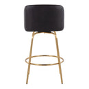 Toriano - Contemporary, Fixed Height Counter Stool With Swivel With Round Footrest (Set of 2) by HouseOfZazla
