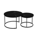 Nesting Coffee Table Set of 2 with Marble Pattern Tops