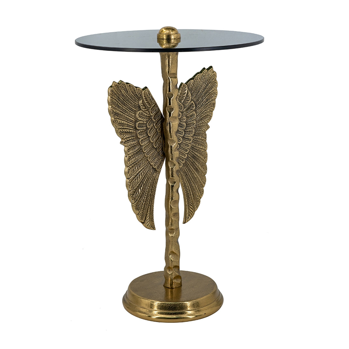 15.5x15.5x24" Round Top Accent Table With Angel Wings, photo 3 of 9