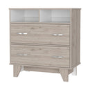 Aaron 2-Drawer 2-Shelf Dresser Light Gray