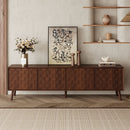 TV Stand With Soft Closing Hinges And Cable Management - Walnut by HouseOfZazla