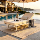 White Iron Outdoor Chaise Lounge