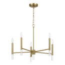 Courtyard - 5 Light Candle Chandelier - Clear / Gold