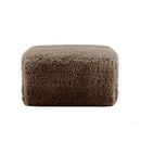 Aviana Ottoman in Plush Fabric - Chocolate