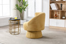 360 Degree Swivel Cuddle Barrel Accent Chairs, Round Armchairs with Wide Upholstered, Fluffy Fabric Chair for Living Room, Bedroom, Office, Waiting Rooms