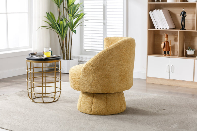 360 Degree Swivel Cuddle Barrel Accent Chairs, Round Armchairs with Wide Upholstered, Fluffy Fabric Chair for Living Room, Bedroom, Office, Waiting Rooms