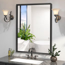 Rectangular Bathroom Mirror Square Angle Metal Frame Wall Mounted Hanging Plates Wall Mount Mirror For Bathroom (Horizontal & Vertical) by HouseOfZazla