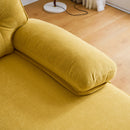 83" Modern Sectional Sofas Couches Velvet L-Shaped Couches for Living Room, Bedroom, Yellow