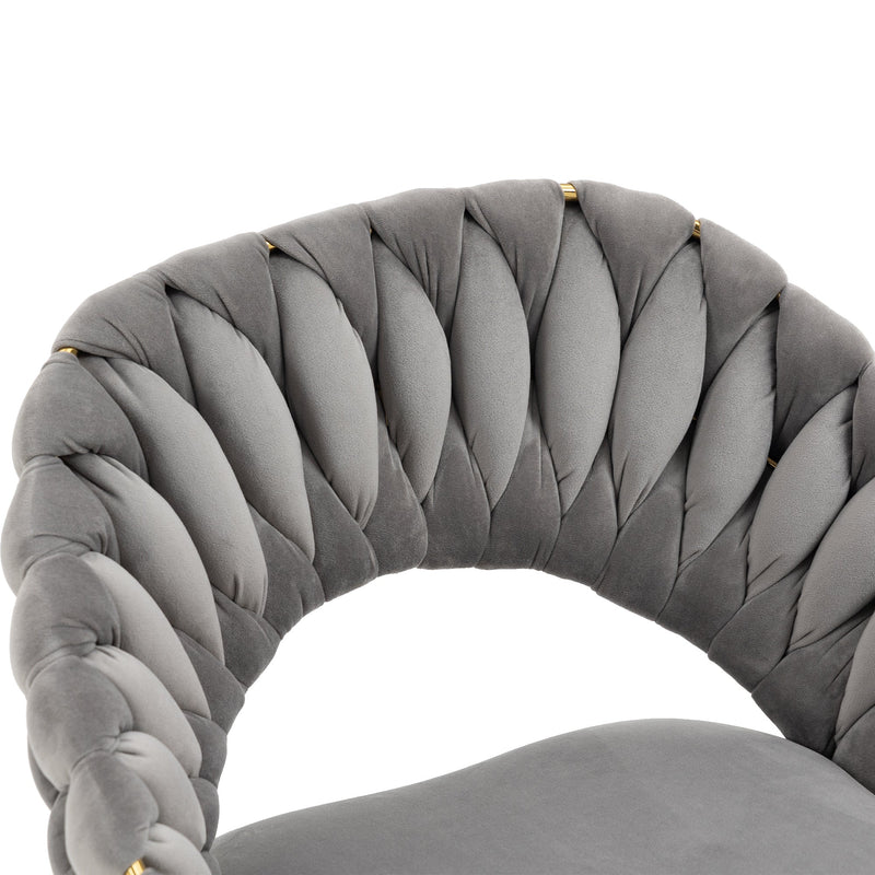 Accent Chairs Set of 2, Velvet Side Chairs with Gold Legs, Mid-Century Upholstered Dining Chairs for Living Room, Kitchen, Bedroom, Beauty Room