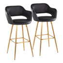 Margarite - Contemporary Fixed Height Barstool With Footrest (Set of 2) With Square by HouseOfZazla