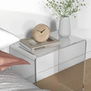 21" Long Rectangle All Acrylic 15mm Thick Waterfall Coffee Table, Clear