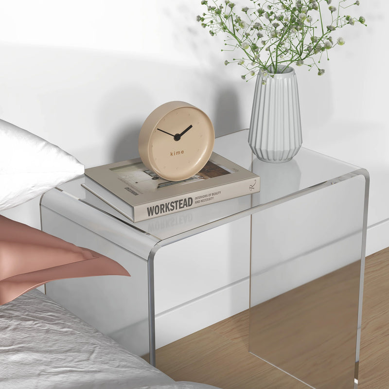 21" Long Rectangle All Acrylic 15mm Thick Waterfall Coffee Table, Clear