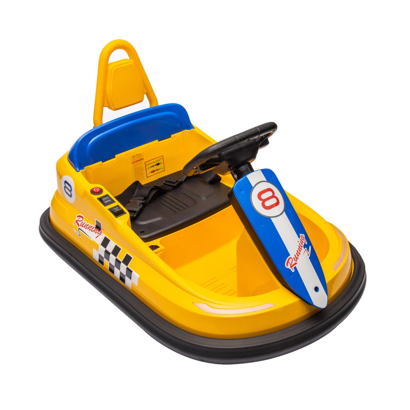 6V Kids Ride on Electric Go Kart Bumper Car W/Parents Remote Control,Three Speed Adjustable,LED Lights,Horn,Bluetooth,Player&360Spin,Vehicle body with Anti-collision padding for 18m+.