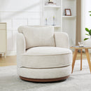 33.86" Swivel Barrel Chair with Chenille Upholstery