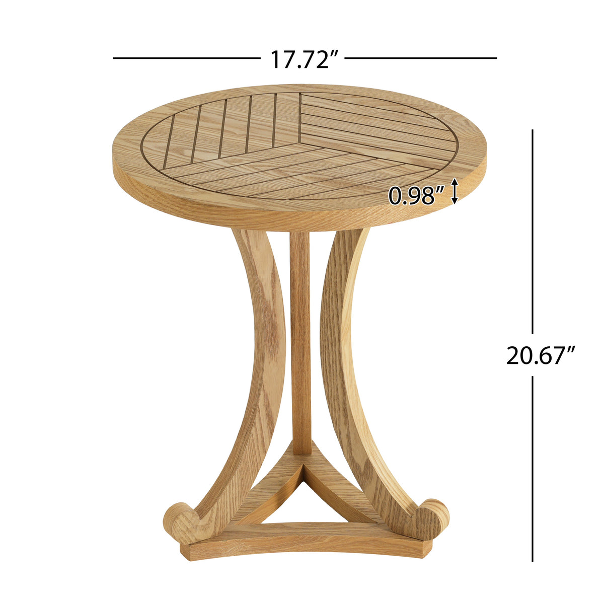 Natural Finish Round Wood Accent Table, photo 2 of 10