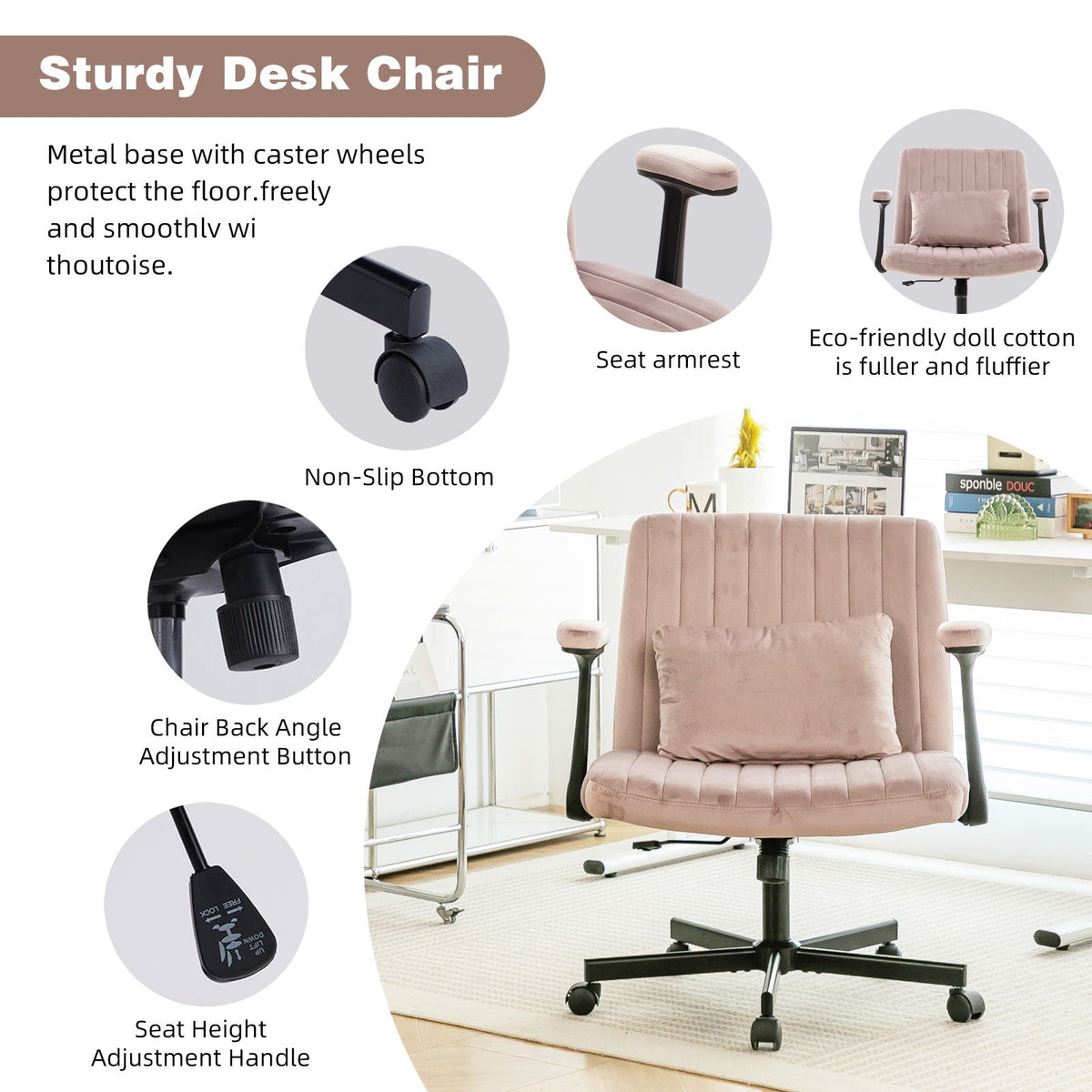 Criss Cross Armrest Office Chair With Wheels, photo 20 of 40