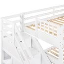 Solid L Shaped Bunk Bed With 3 Drawers, Ladder And Staircase by HouseOfZazla