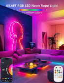 SLNR05 Dotless COB Smart Bluetooth RGB Neon LED Strip Light 8mmx12mm DC24V 2.2W/ft IP65 Outdoor Rated Dimmable Low Voltage Silicone Strip Light with Mounting Clips and Screws by Kings Outdoor Lighting
